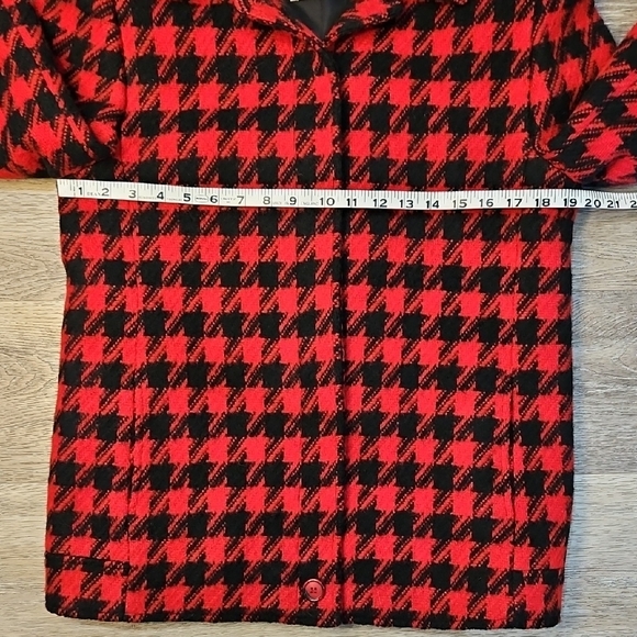 Pendleton Red and Black Wool Houndstooth Jacket Size 10 - Picture 8 of 14